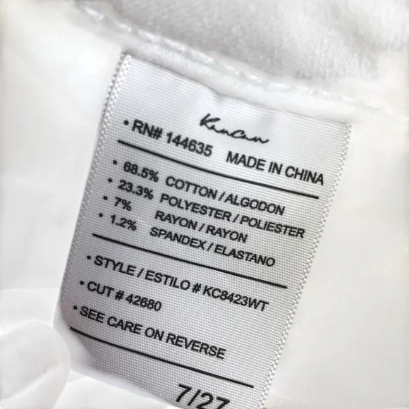 KanCan Womens White Denim Jeans Frayed Hem Cropped Skinny Jeans Size 7/27 - Picture 9 of 14